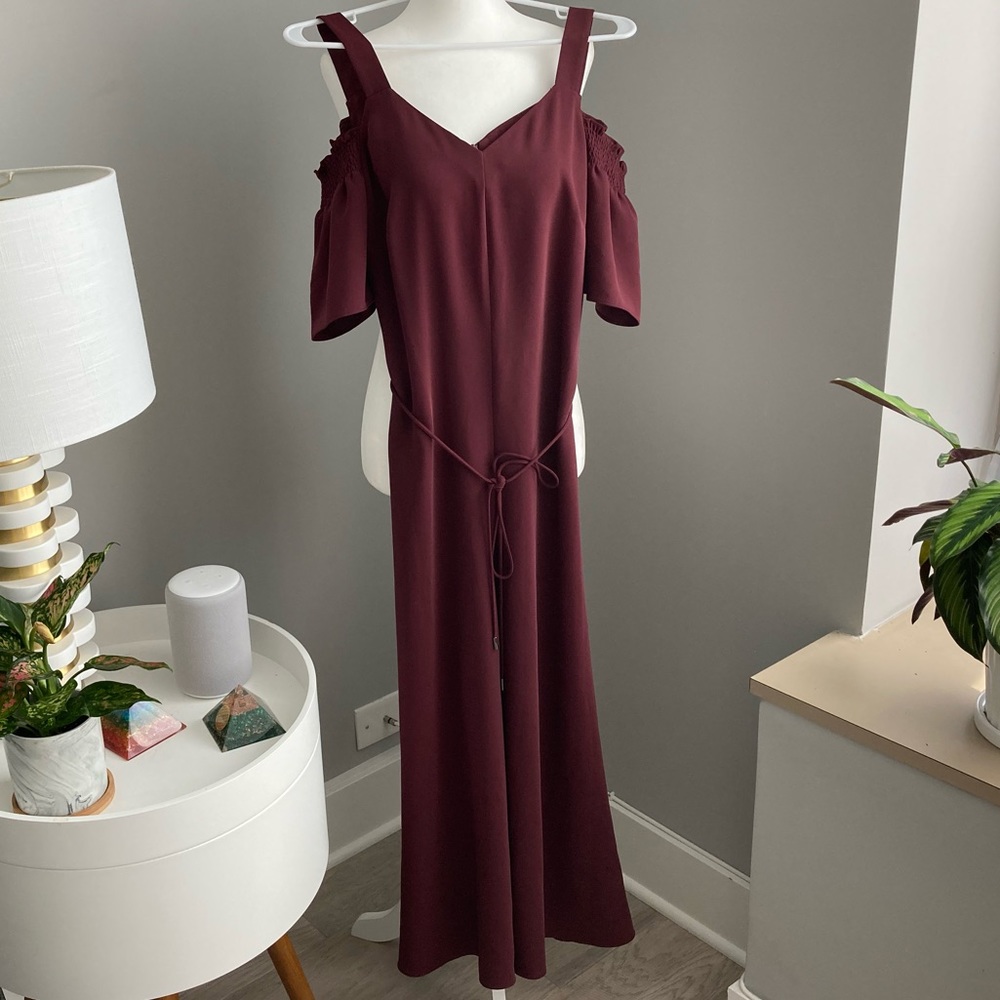 Smooth Twill V Neck Jumpsuit by Veronika Maine